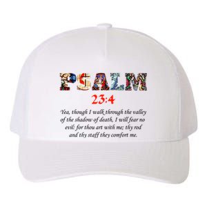 PSALM 23:4 Christin Bible Quote Yupoong Adult 5-Panel Trucker Hat