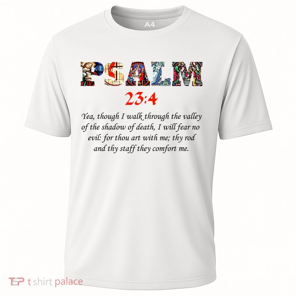 PSALM 23:4 Christin Bible Quote Cooling Performance Crew T-Shirt