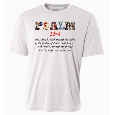 PSALM 23:4 Christin Bible Quote Cooling Performance Crew T-Shirt