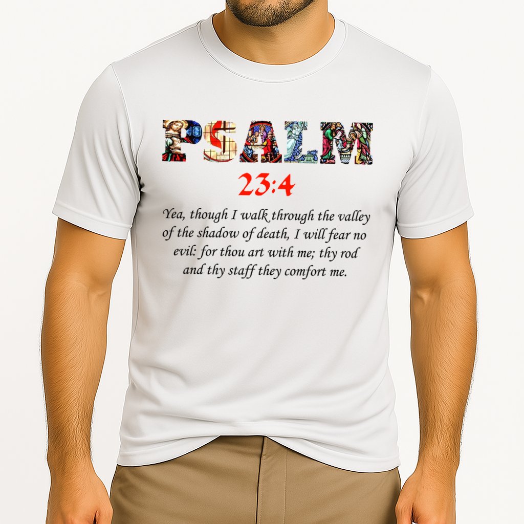 PSALM 23:4 Christin Bible Quote Cooling Performance Crew T-Shirt
