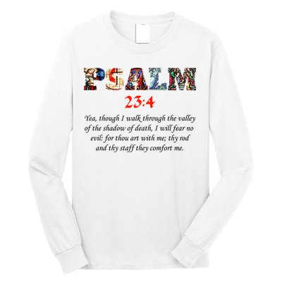 PSALM 23:4 Christin Bible Quote Long Sleeve Shirt