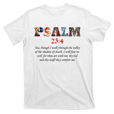 PSALM 23:4 Christin Bible Quote T-Shirt