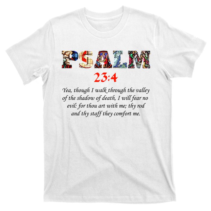 PSALM 23:4 Christin Bible Quote T-Shirt