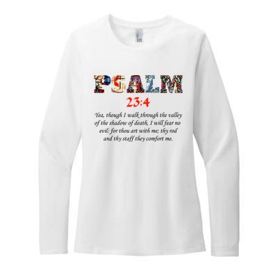 PSALM 23:4 Christin Bible Quote Womens CVC Long Sleeve Shirt