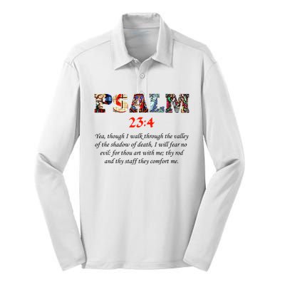 PSALM 23:4 Christin Bible Quote Silk Touch Performance Long Sleeve Polo