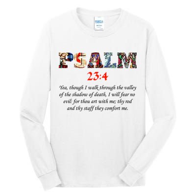 PSALM 23:4 Christin Bible Quote Tall Long Sleeve T-Shirt