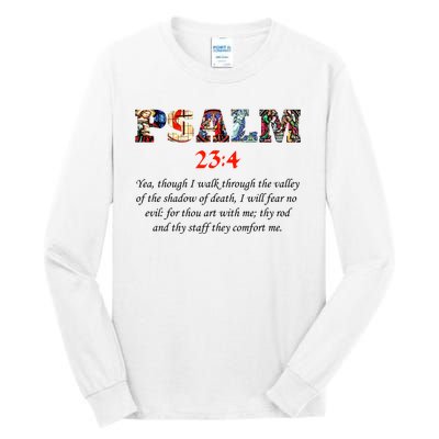 PSALM 23:4 Christin Bible Quote Tall Long Sleeve T-Shirt