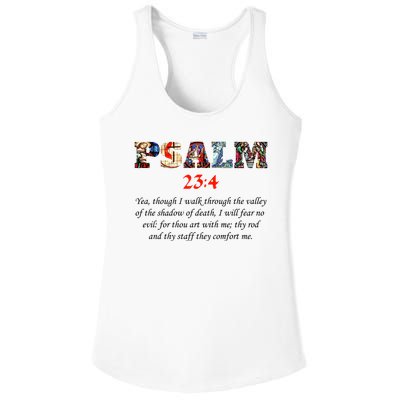 PSALM 23:4 Christin Bible Quote Ladies PosiCharge Competitor Racerback Tank