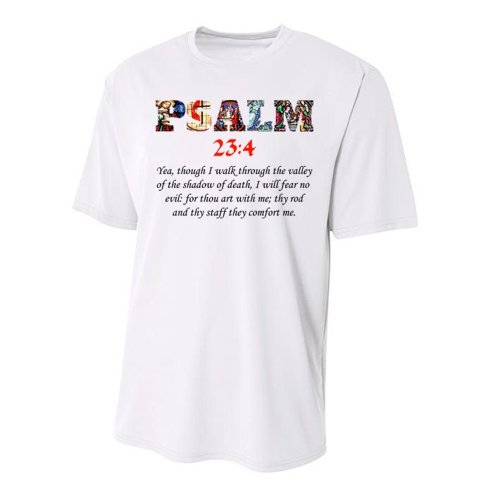 PSALM 23:4 Christin Bible Quote Performance Sprint T-Shirt