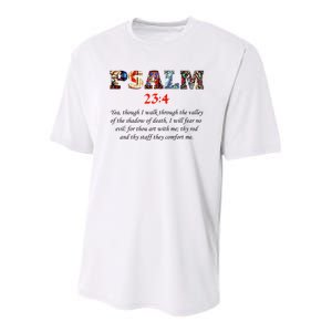 PSALM 23:4 Christin Bible Quote Youth Performance Sprint T-Shirt