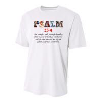 PSALM 23:4 Christin Bible Quote Youth Performance Sprint T-Shirt