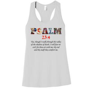 PSALM 23:4 Christin Bible Quote Women's Racerback Tank