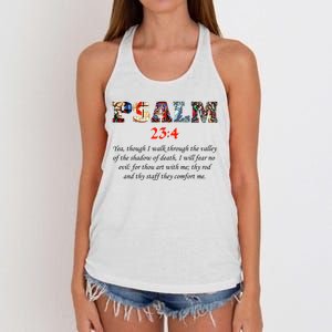 PSALM 23:4 Christin Bible Quote Women's Knotted Racerback Tank