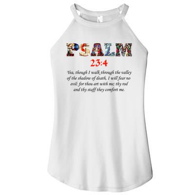 PSALM 23:4 Christin Bible Quote Women’s Perfect Tri Rocker Tank