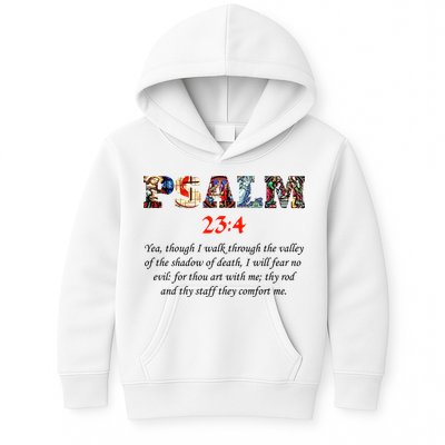 PSALM 23:4 Christin Bible Quote Kids Hoodie