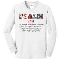 PSALM 23:4 Christin Bible Quote Kids Long Sleeve Shirt