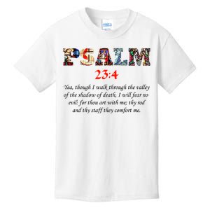 PSALM 23:4 Christin Bible Quote Kids T-Shirt