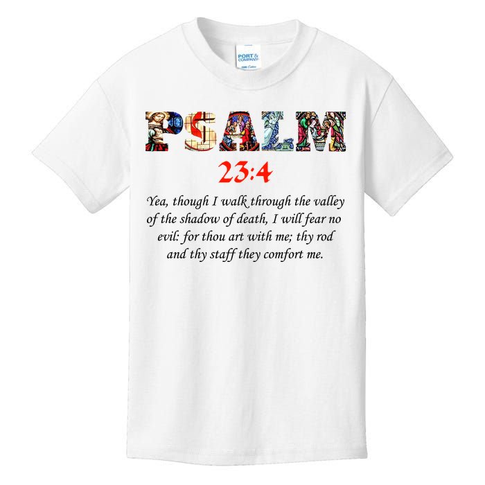 PSALM 23:4 Christin Bible Quote Kids T-Shirt