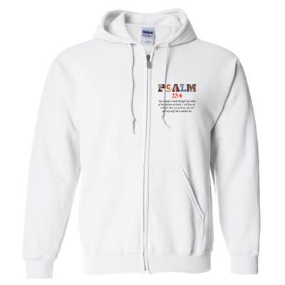 PSALM 23:4 Christin Bible Quote Full Zip Hoodie