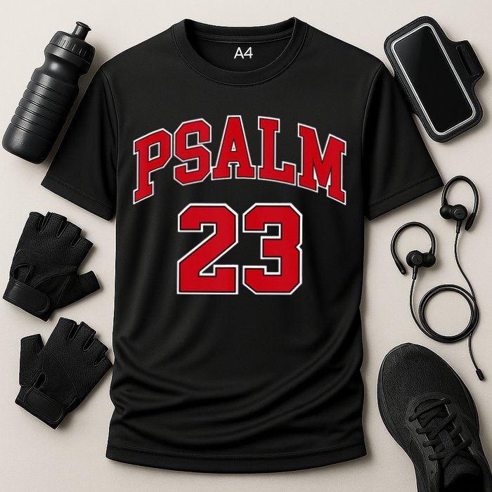 Psalm 23 Retro Sneakerhead Christian Bible Jesus Cooling Performance Crew T-Shirt