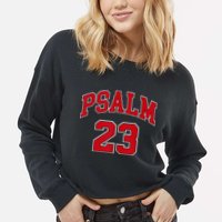 Psalm 23 Retro Sneakerhead Christian Bible Jesus Cropped Pullover Crew