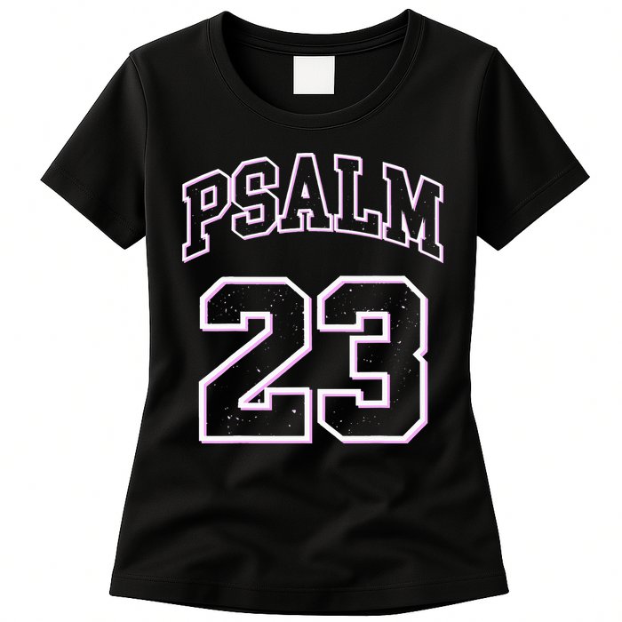 Psalm 23 Retro Sneakerhead Christian Bible Jesus Womens T-Shirt