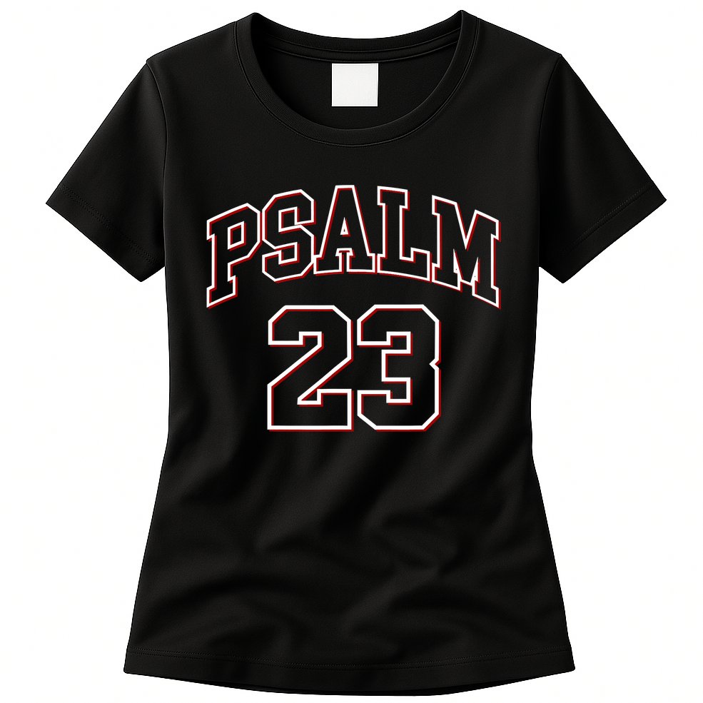 Psalm 23 Retro Sneakerhead Christian Bible Jesus Womens T-Shirt