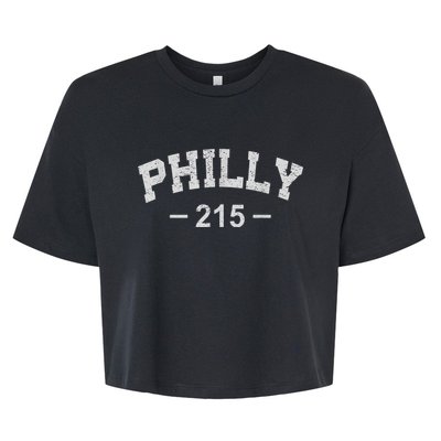 Philly 215 Retro Vintage Shirt Gift Wos Bella+Canvas Jersey Crop Tee