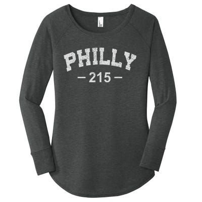 Philly 215 Retro Vintage Shirt Gift Wos Women's Perfect Tri Tunic Long Sleeve Shirt