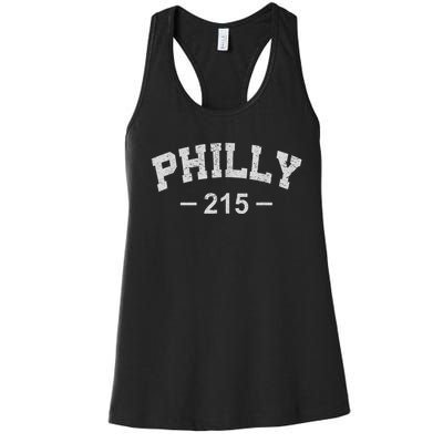 Philly 215 Retro Vintage Shirt Gift Wos Women's Racerback Tank