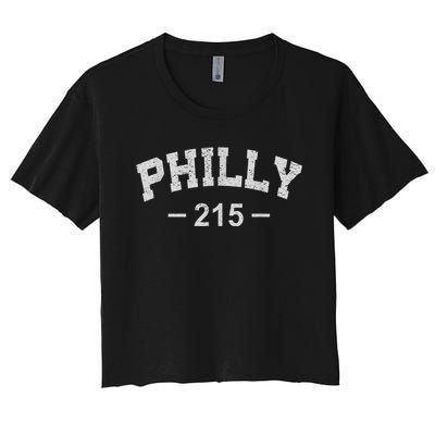 Philly 215 Retro Vintage Shirt Gift Wos Women's Crop Top Tee