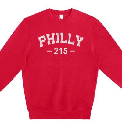 Philly 215 Retro Vintage Shirt Gift Wos Premium Crewneck Sweatshirt