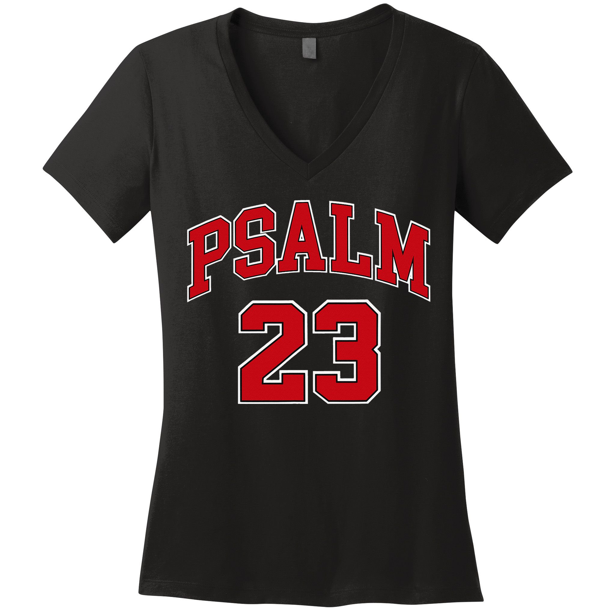 Psalm 23 Retro Sneakerhead Christian Bible Jesus Women's V-Neck T-Shirt