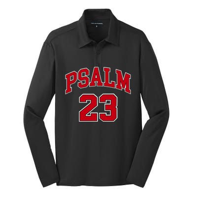 Psalm 23  Retro Sneakerhead Christian Bible Jesus Silk Touch Performance Long Sleeve Polo