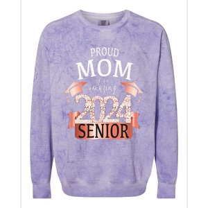 Proud 2024 Senior Mom I Elegant Rose Celebration Outfit Colorblast Crewneck Sweatshirt