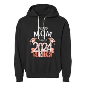 Proud 2024 Senior Mom I Elegant Rose Celebration Outfit Garment-Dyed Fleece Hoodie