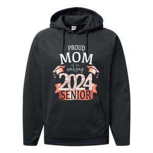 Proud 2024 Senior Mom I Elegant Rose Celebration Outfit Performance Fleece Hoodie