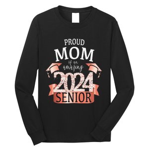 Proud 2024 Senior Mom I Elegant Rose Celebration Outfit Long Sleeve Shirt