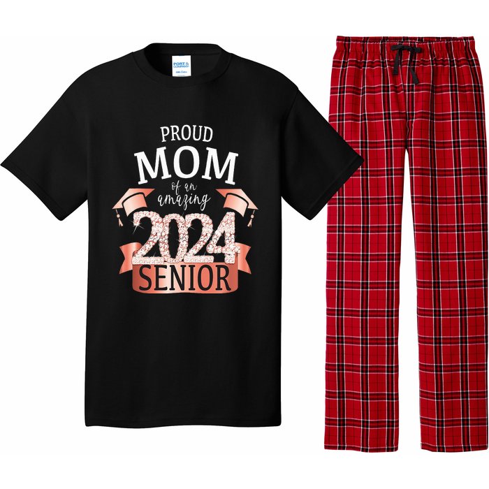 Proud 2024 Senior Mom I Elegant Rose Celebration Outfit Pajama Set