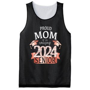 Proud 2024 Senior Mom I Elegant Rose Celebration Outfit Mesh Reversible Basketball Jersey Tank