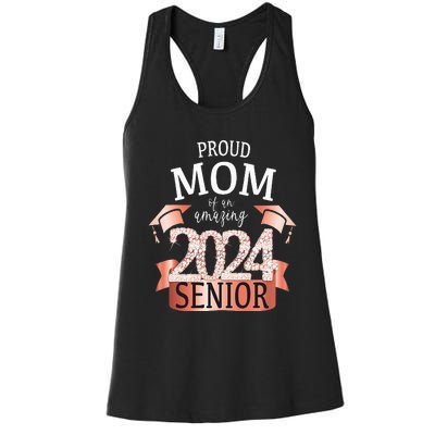 Proud 2024 Senior Mom I Elegant Rose Celebration Outfit Women's Racerback Tank