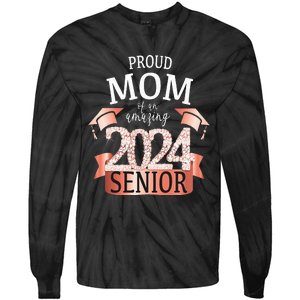 Proud 2024 Senior Mom I Elegant Rose Celebration Outfit Tie-Dye Long Sleeve Shirt