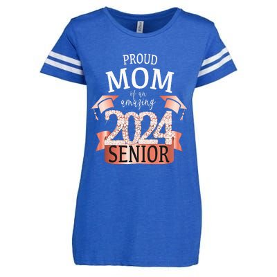 Proud 2024 Senior Mom I Elegant Rose Celebration Outfit Enza Ladies Jersey Football T-Shirt