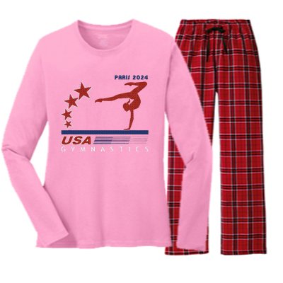 Paris 2024 Summer Games Gymnastics America Sports Women's Long Sleeve Flannel Pajama Set 