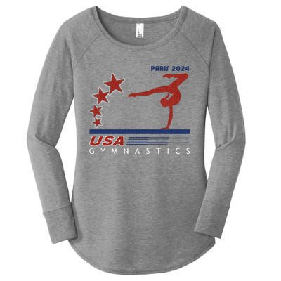 Paris 2024 Summer Games Gymnastics America Sports Women's Perfect Tri Tunic Long Sleeve Shirt