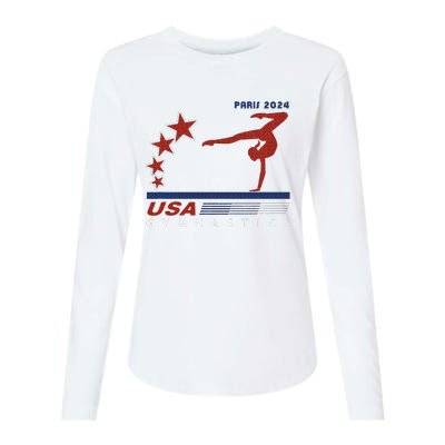 Paris 2024 Summer Games Gymnastics America Sports Womens Cotton Relaxed Long Sleeve T-Shirt