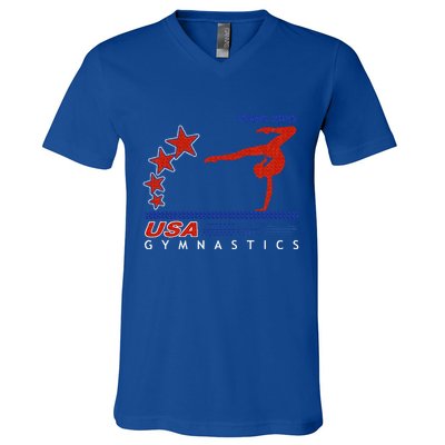 Paris 2025 Summer Games Gymnastics America Sports V-Neck T-Shirt