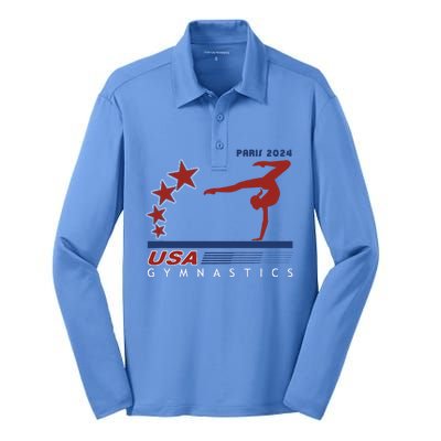 Paris 2024 Summer Games Gymnastics America Sports Silk Touch Performance Long Sleeve Polo