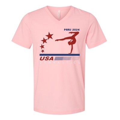 Paris 2024 Summer Games Gymnastics America Sports V-Neck T-Shirt