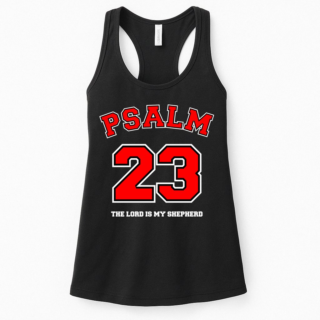 Psalm 23 The Lord Is My Shepherd Bible Verse Christian Jersey Womens Tank Top